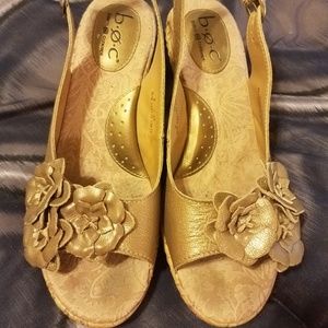 Gold Wedge Sandals